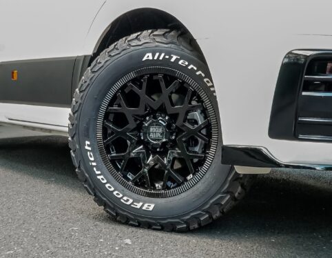 All terrain tyre and alloy wheel upgrade on a MAN TGE