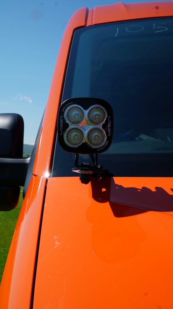 LED spotlight pod fitted to a MAN TGE conversion