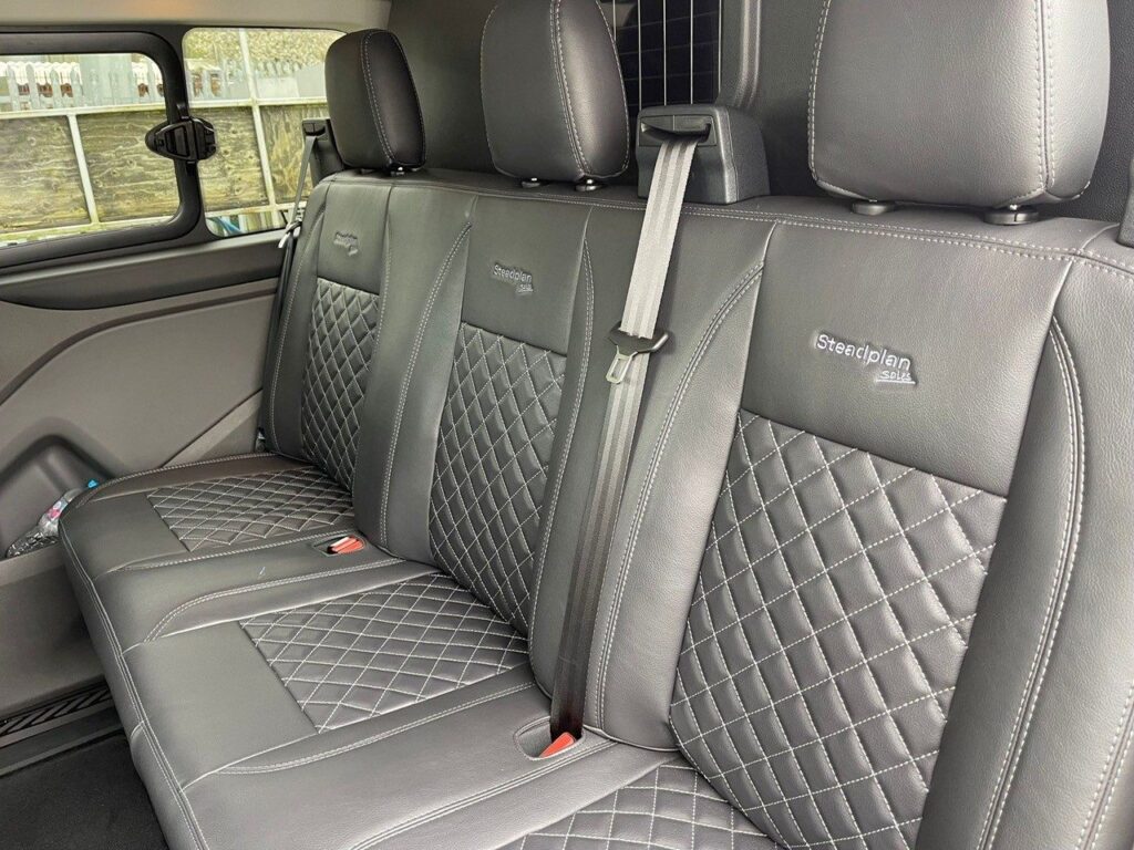 Custom quilted seat covers fitted by Steadplan