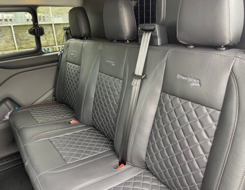 Custom quilted seat covers fitted by Steadplan