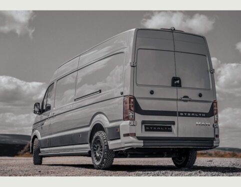 MAN TGE Stealth van conversion by Steadplan, rear three-quarter view