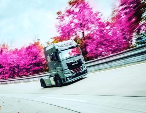 MAN TGX tractor unit on the road