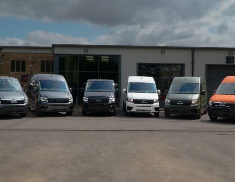 Line-up of vans with aftermarket wheels and extras fitted by Steadplan