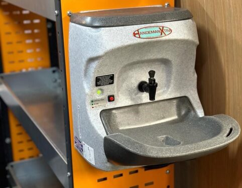 Welfare van conversion with hot water hand wash unit